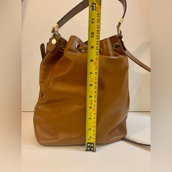 Trina Turk Drawstring Brown Leather Bag - Picture 5 of 10
